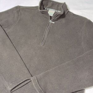Vintage LL Bean Fleece Sweater Women's S Brown 1/4 Zip Pullover Polartec Outdoor